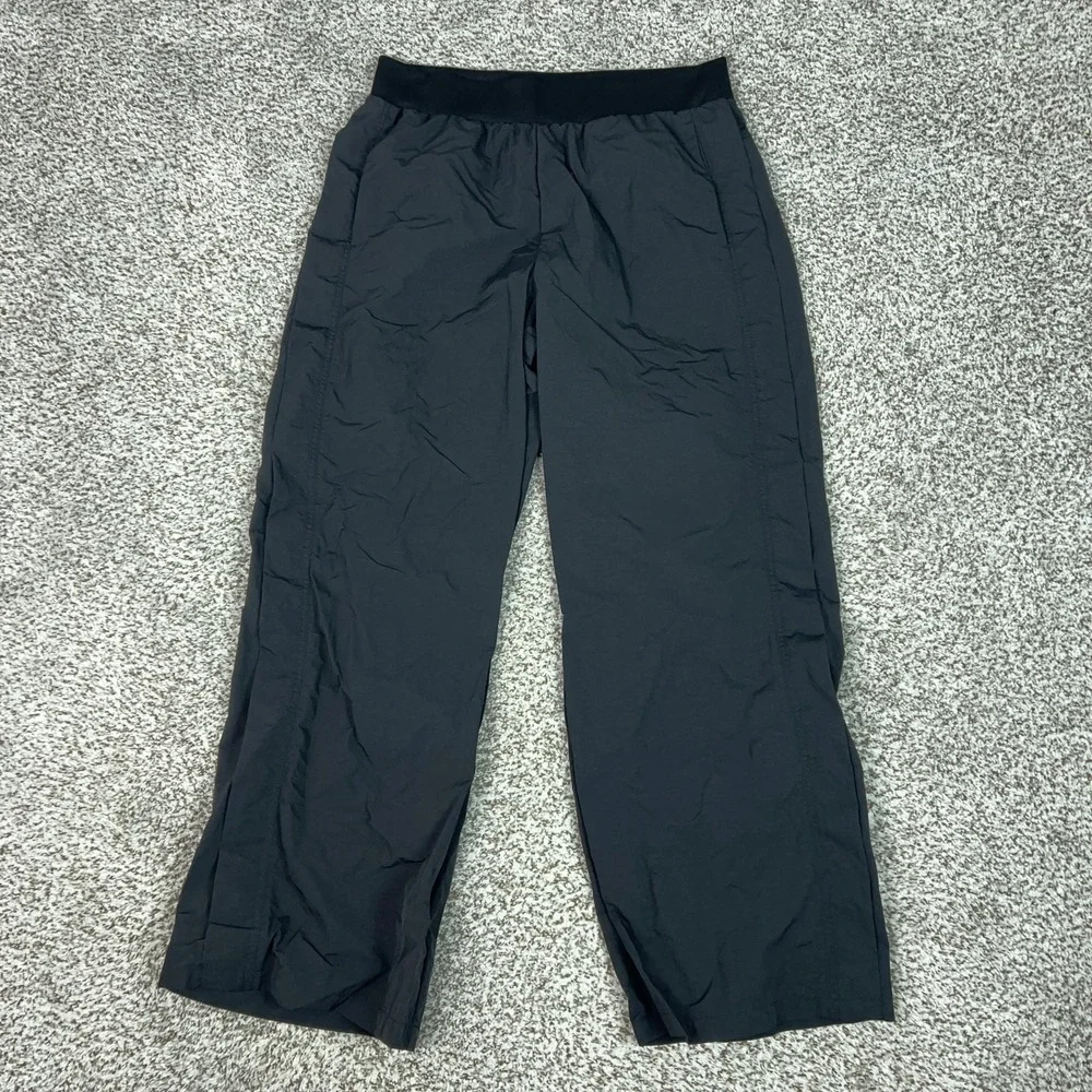 Nike Pants‎ Womens Large Black Nylon Track Straight Leg Gym Workout Sport Icon